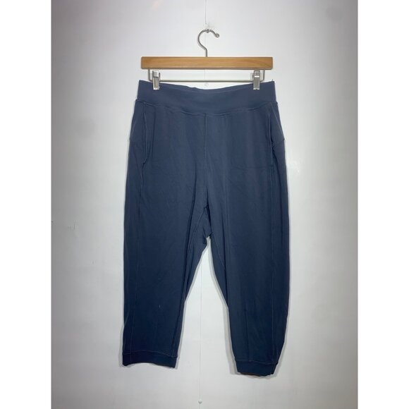 Lululemon Women's Rejuvenate Crop Pants 18" Blue Tied Gray Soft Nulu Size 8 - Picture 1 of 4